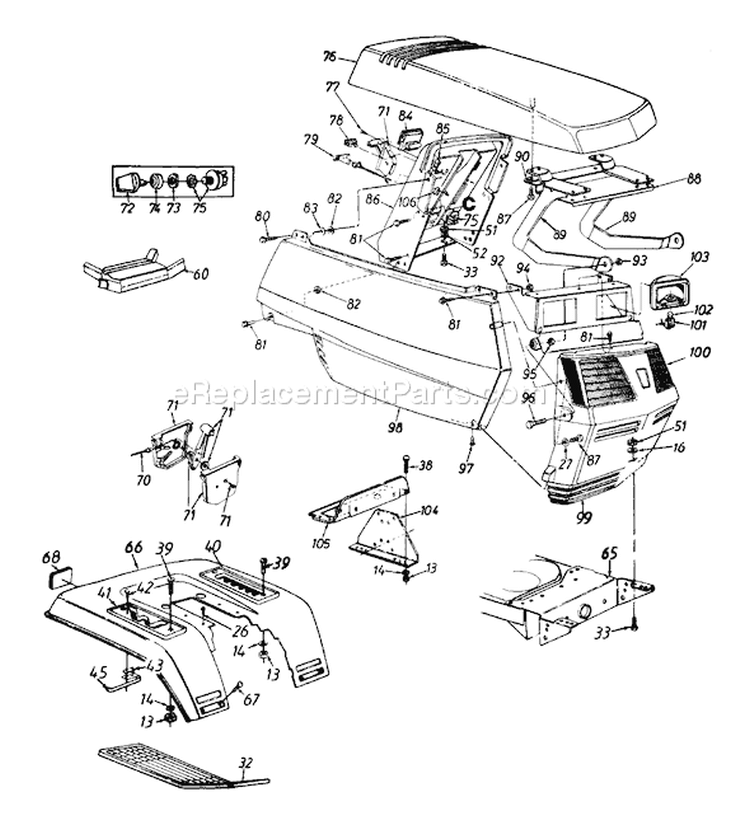 Page F Diagram and Parts List for 135D614G401 1995 Yard Man Lawn Tractor